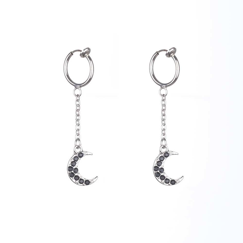 Mens moon earring pendant