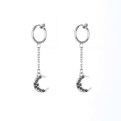 Mens moon earring pendant