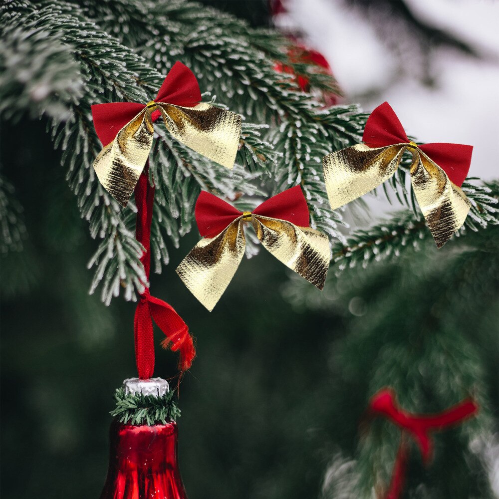 100pcs Christmas Bows Hanging Decorations