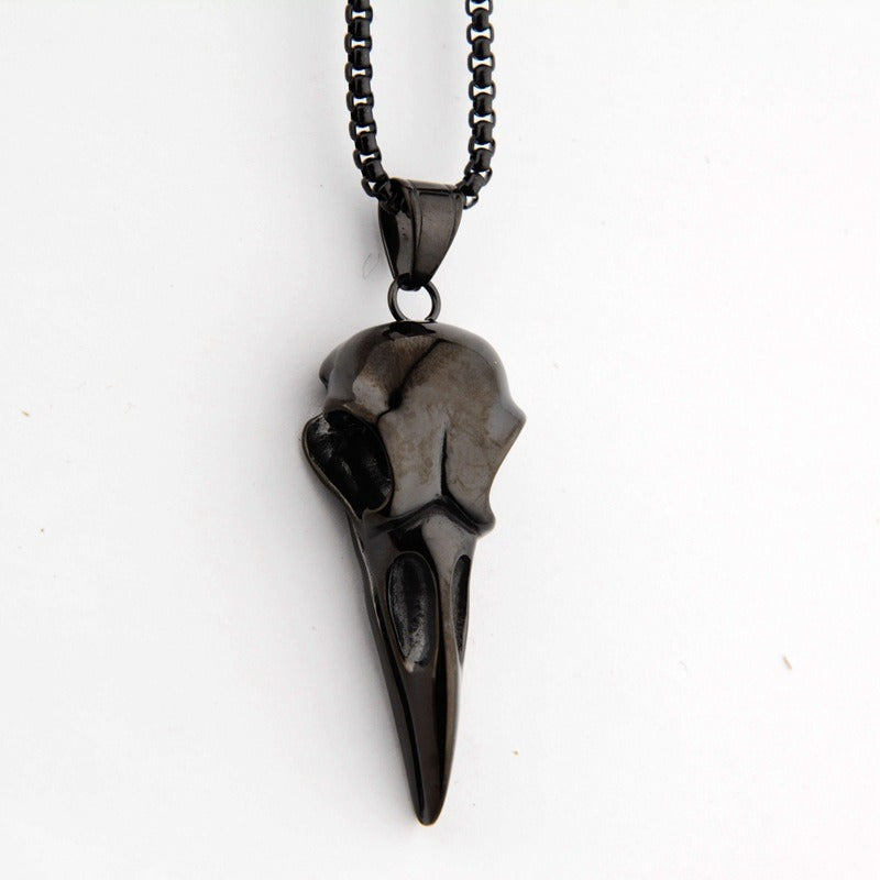 Crow Head Pendant Titanium Steel Necklace