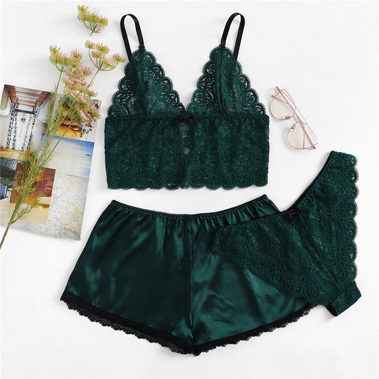 Floral Lace Cami Lingerie Set