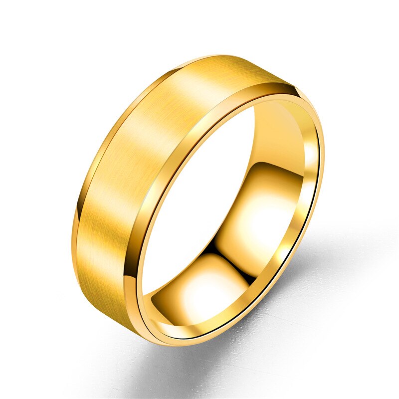 Matte Men Rings Width 8MM Stainless Steel