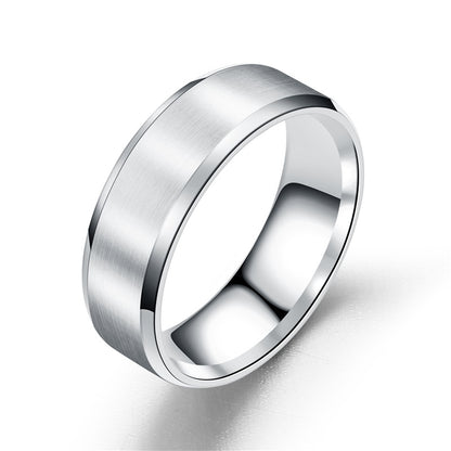 Matte Men Rings Width 8MM Stainless Steel