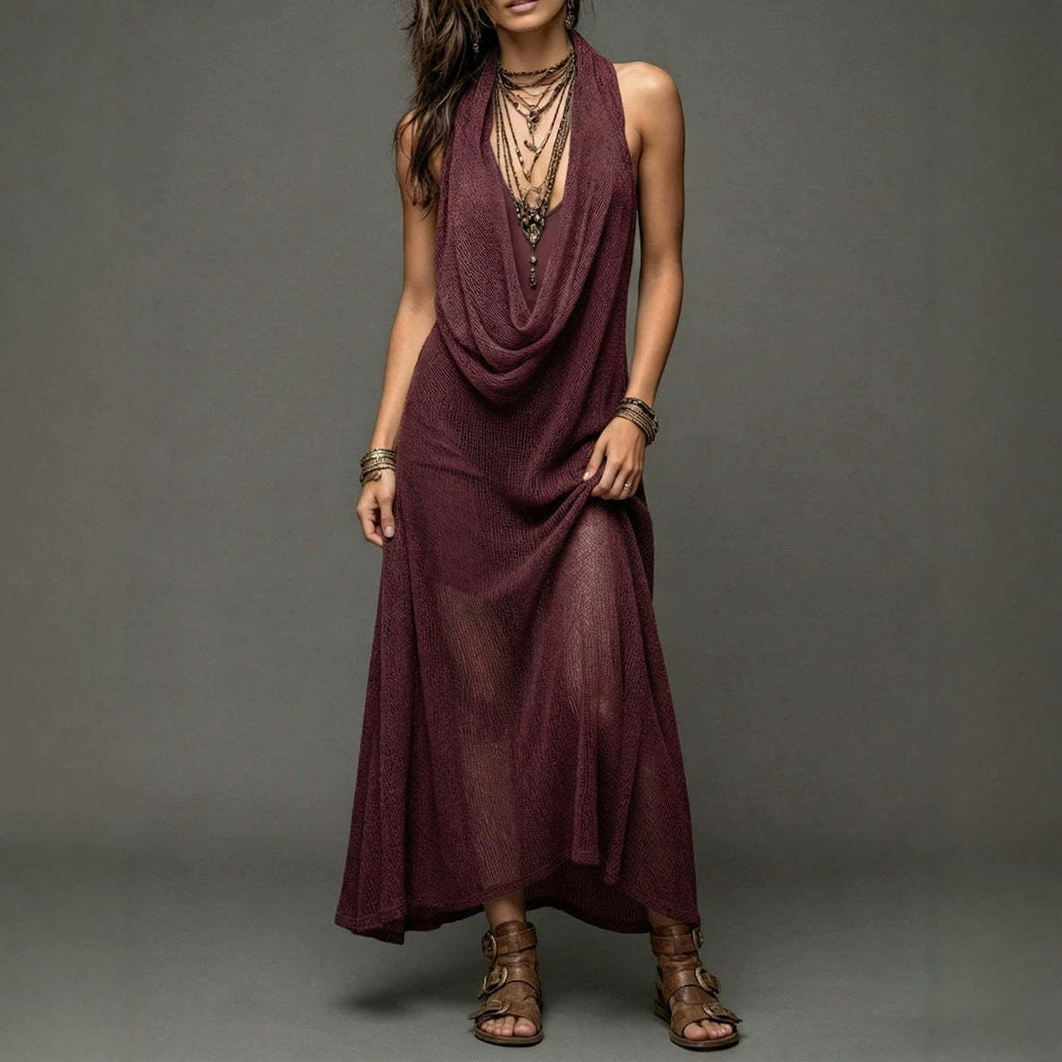 bohemian Strapless Knit Cami Dress