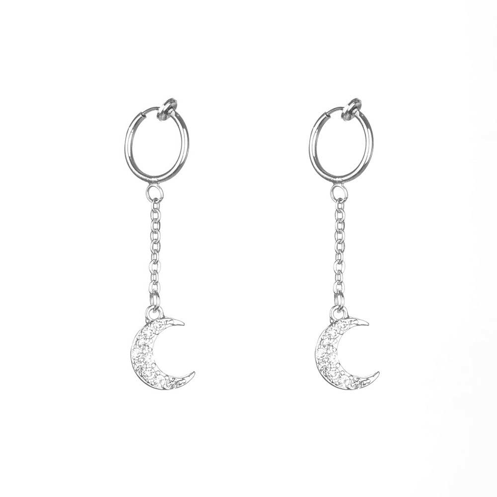 Mens moon earring pendant