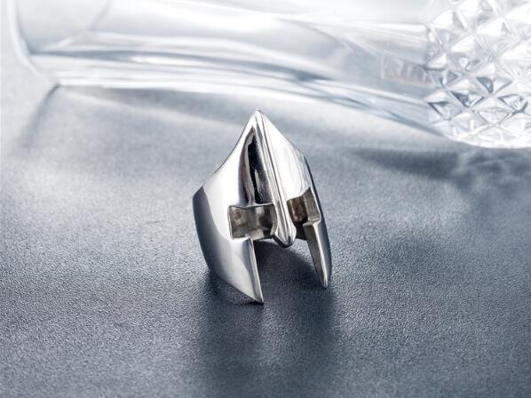 Sparta Helmet Ring Stainless Steel Warrior Rings
