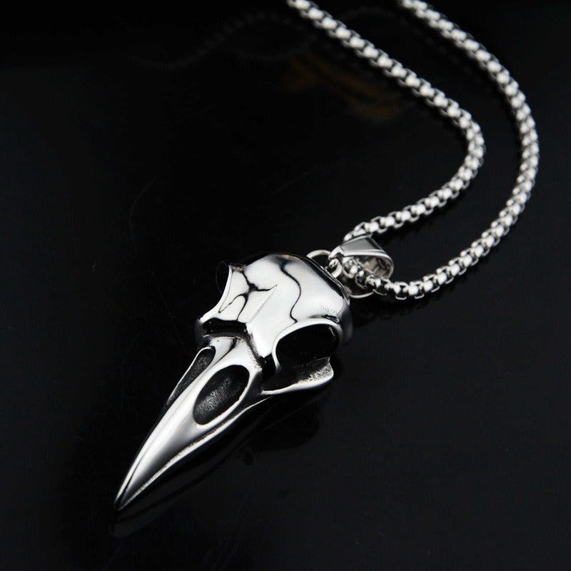 Crow Head Pendant Titanium Steel Necklace