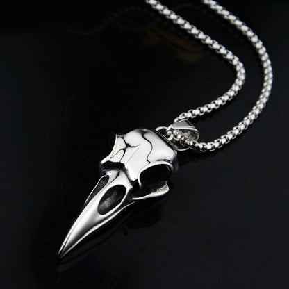 Crow Head Pendant Titanium Steel Necklace