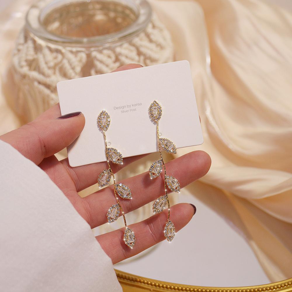 14K Real Gold Plated Leaves Earring