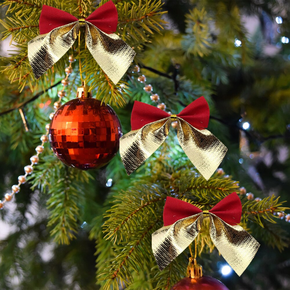 100pcs Christmas Bows Hanging Decorations