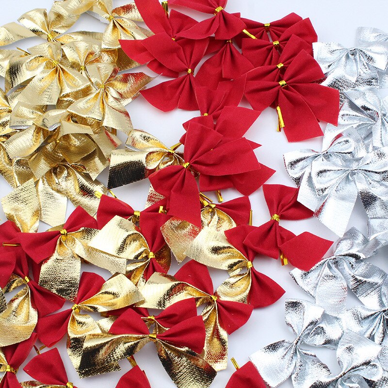 100pcs Christmas Bows Hanging Decorations