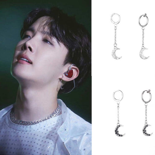 Mens moon earring pendant