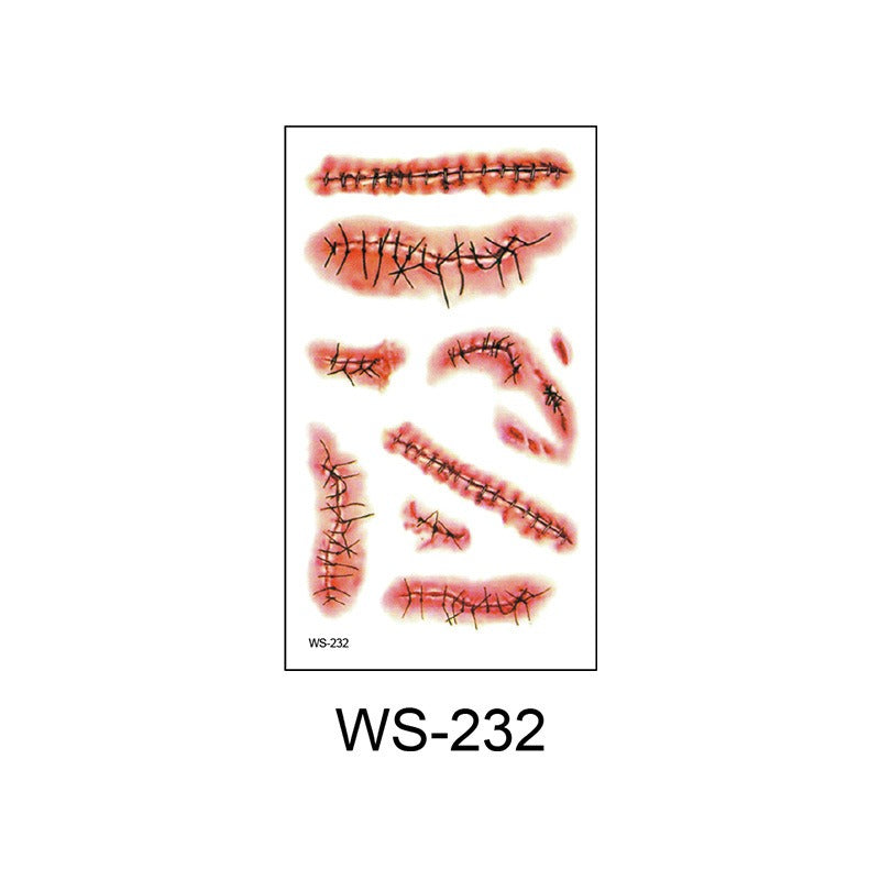 Waterproof Halloween scar temporary tattoo