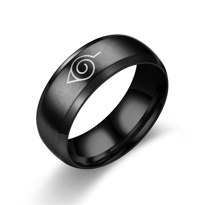 Naruto Ring Stainless Titanium Steel Jewelry Men's Ring