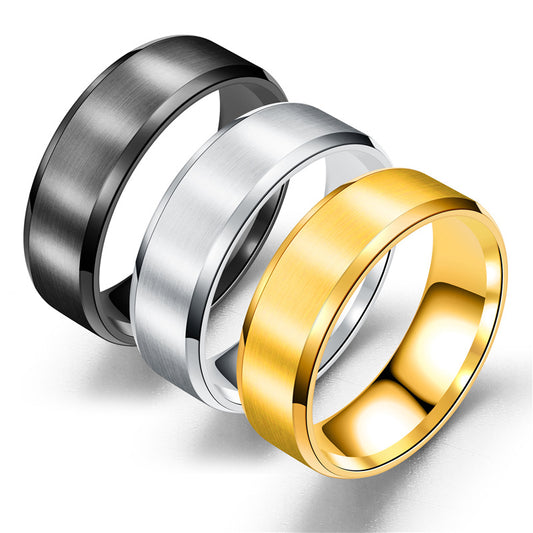 Matte Men Rings Width 8MM Stainless Steel