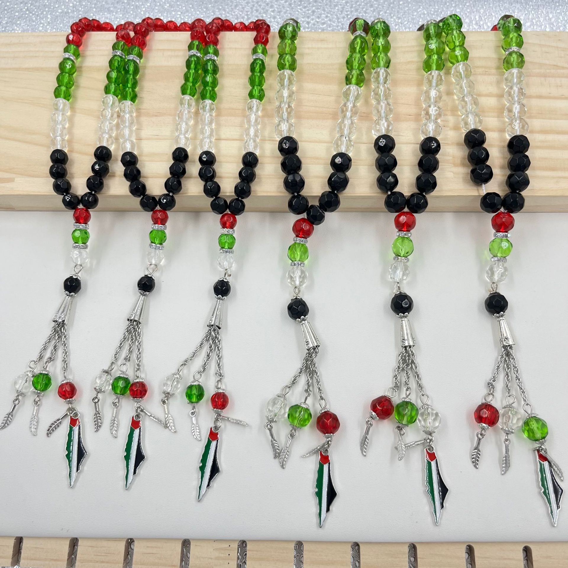 Palestinian flag prayer beads