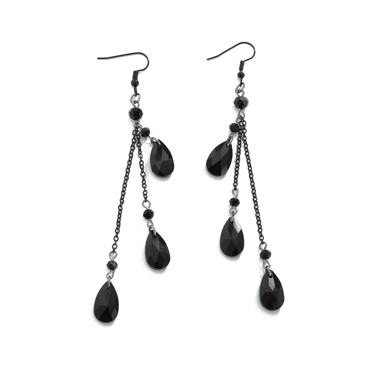tassel crystal pendant earrings
