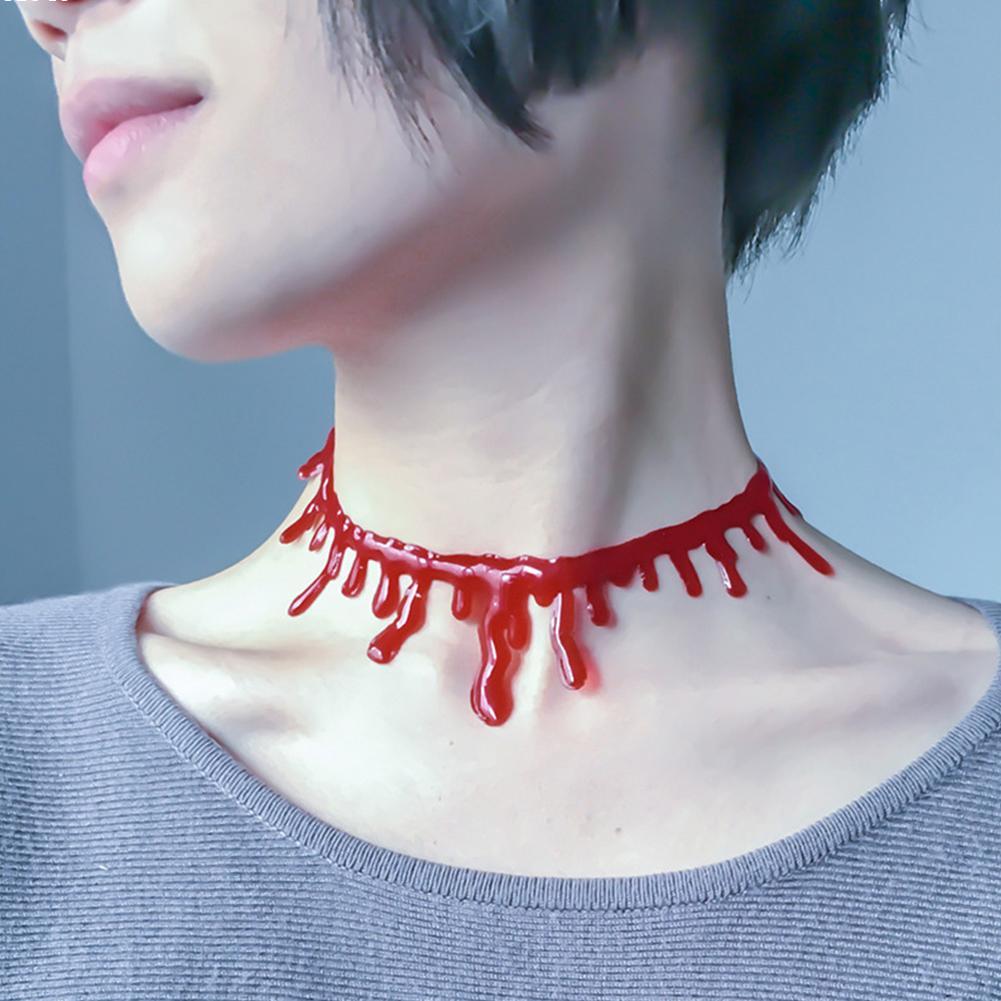 Halloween Decoration Horror Blood Drip Necklace Fake