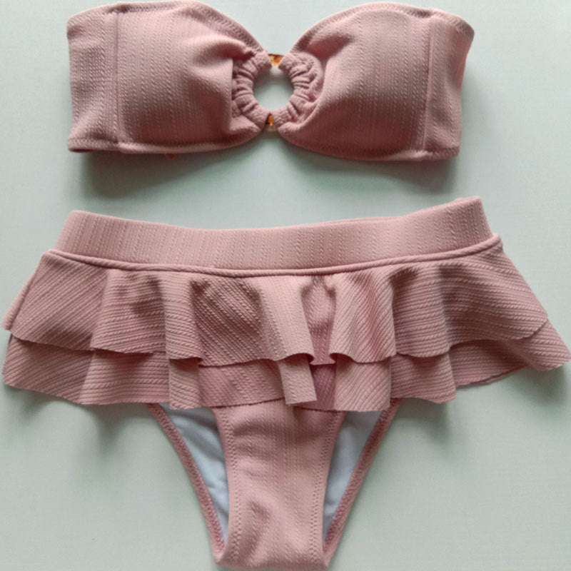 strapless split swimsuit