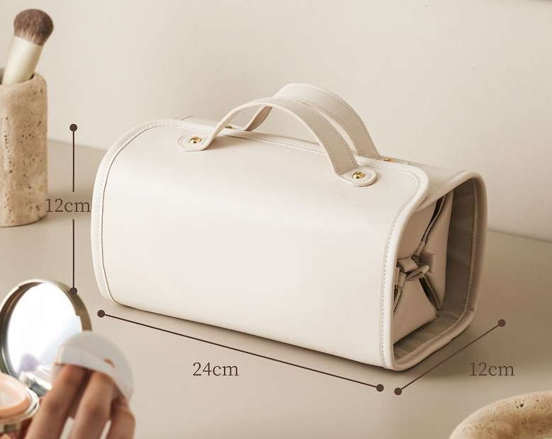 Folding portable makeup bag