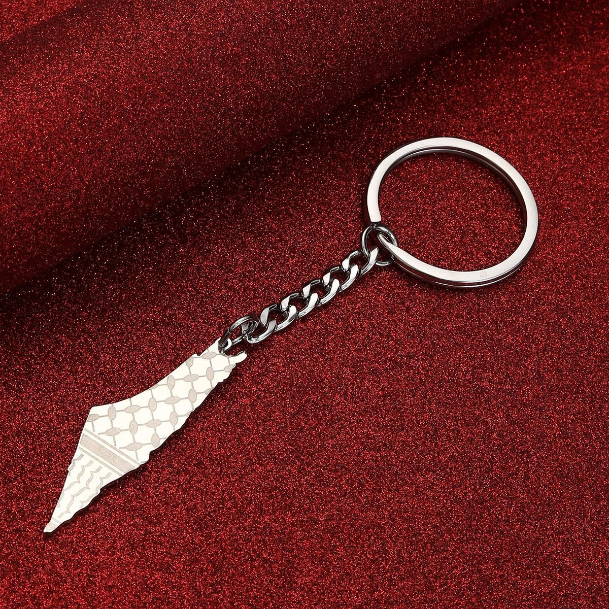 Palestine Map Flag Keychain