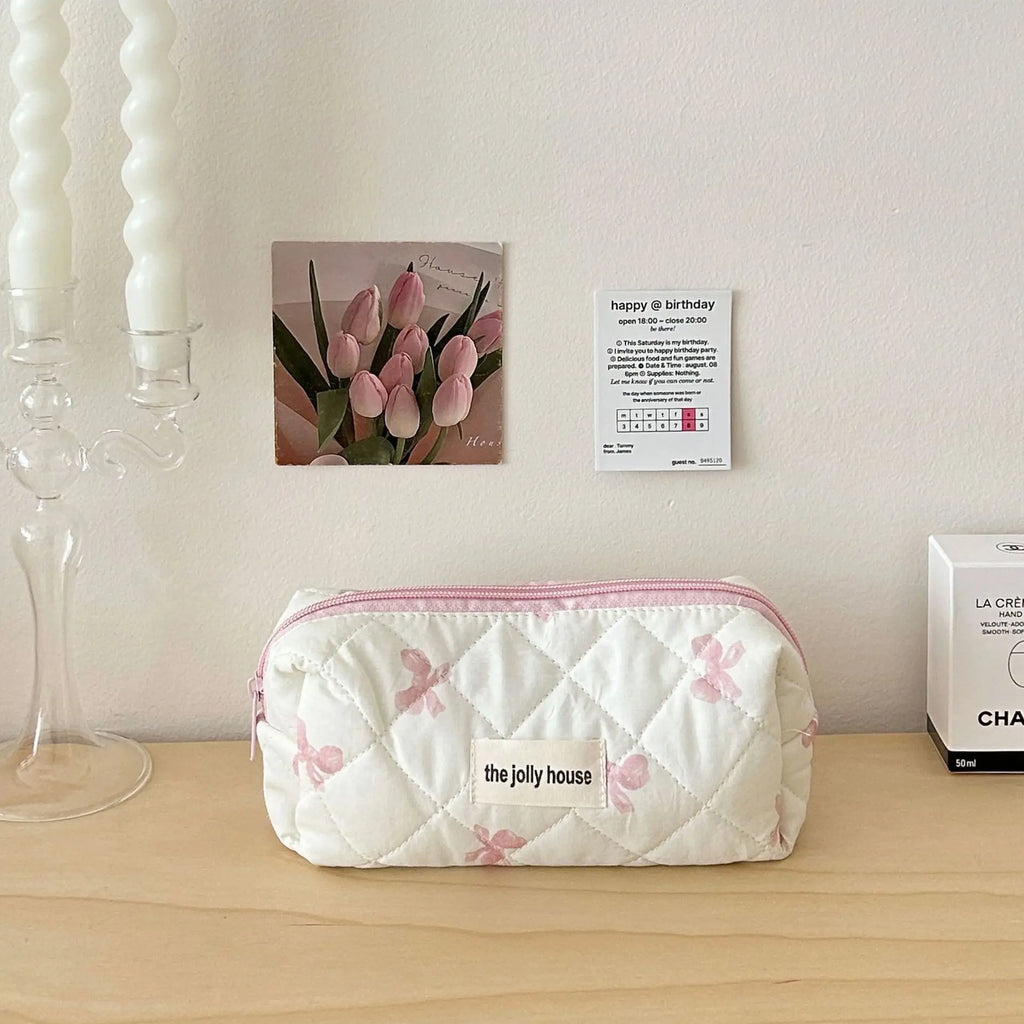 Cute Flower Cotton Makeup Bag