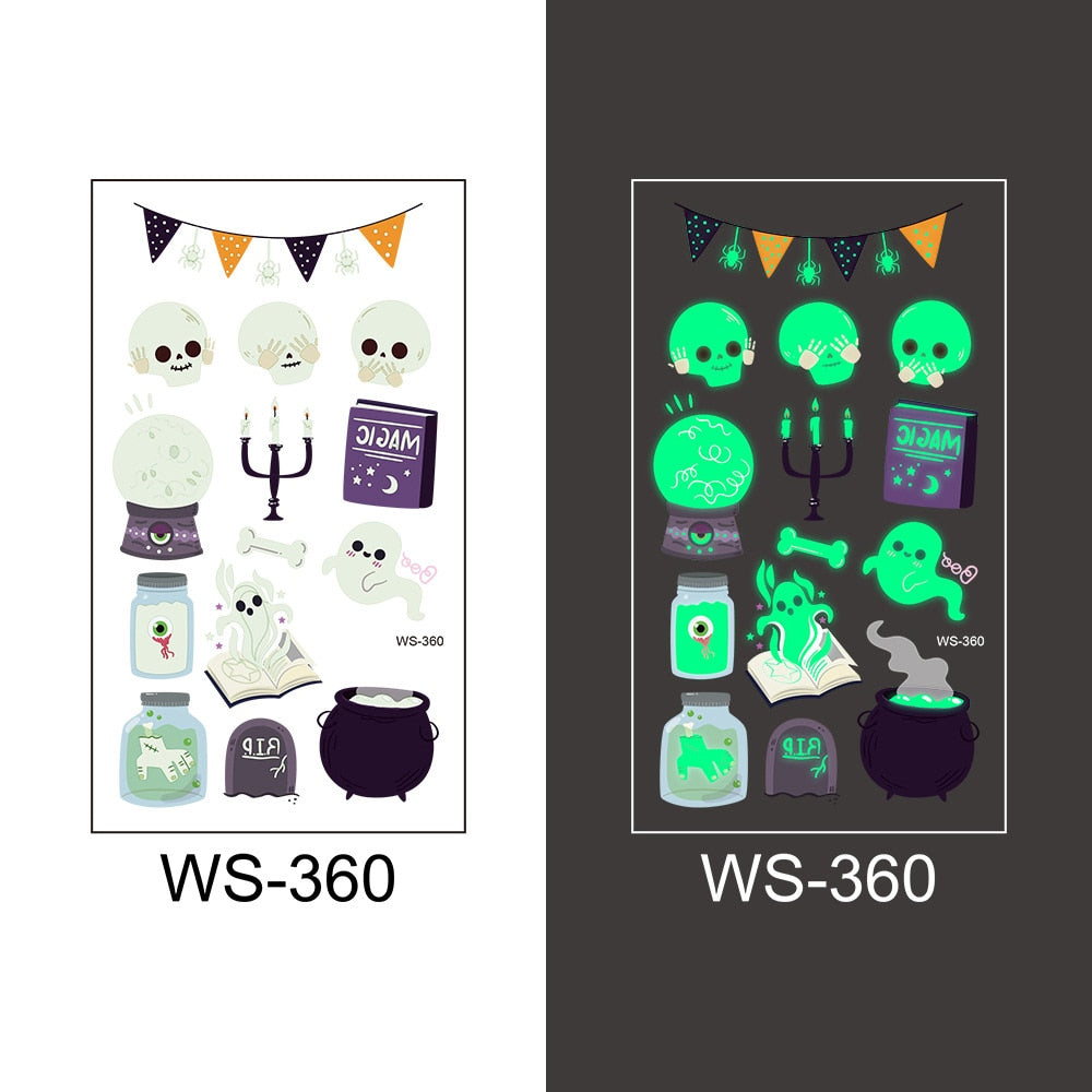 Halloween Luminous Tattoo