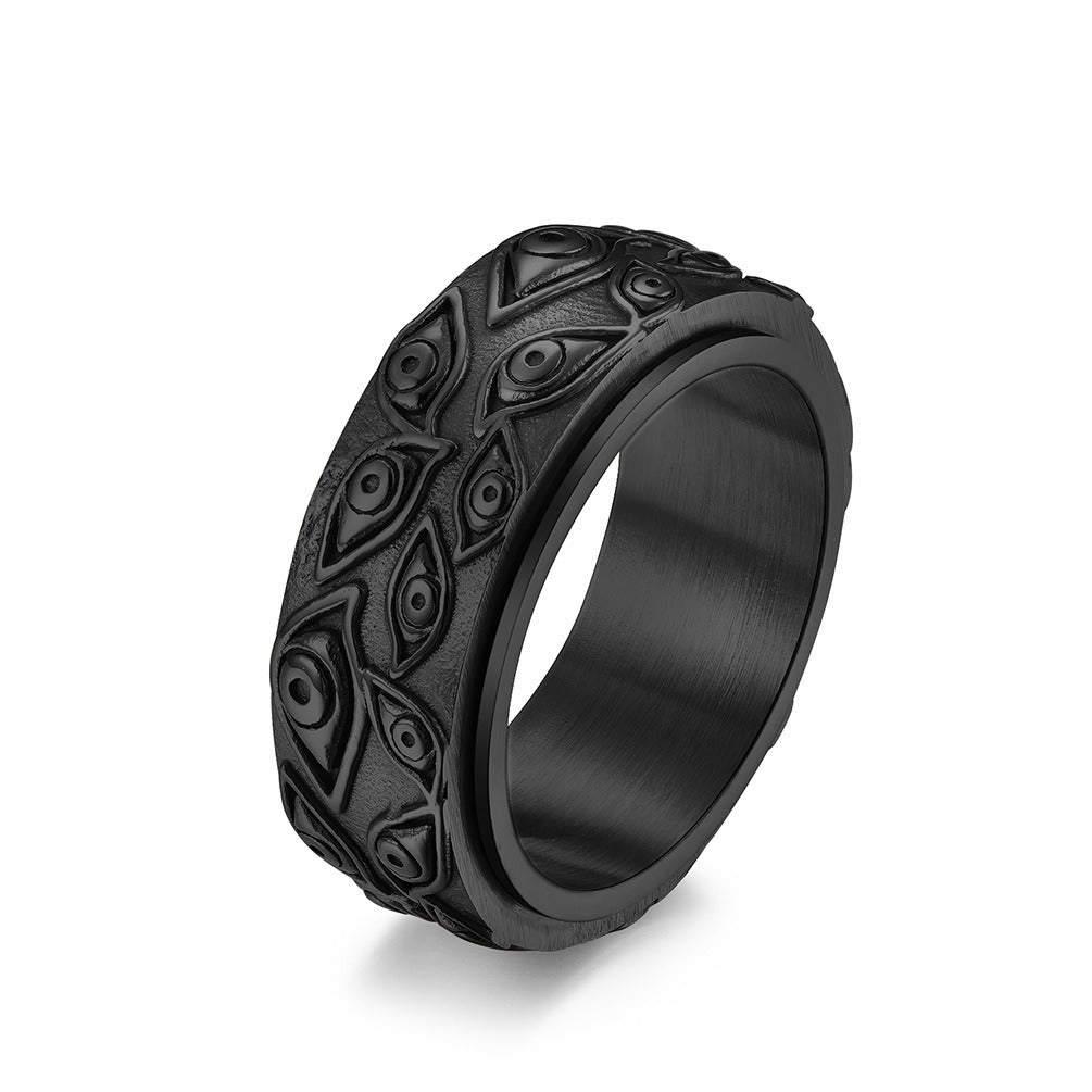 Stainless Steel fidget Ring Men Vintage Titanium Steel