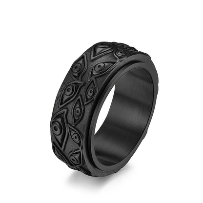 Stainless Steel fidget Ring Men Vintage Titanium Steel