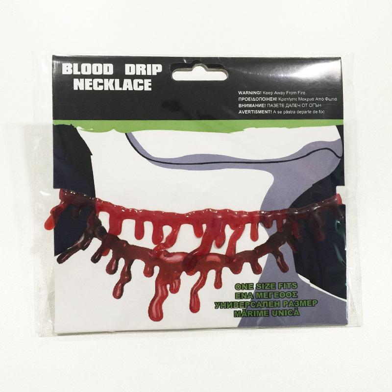 Halloween Decoration Horror Blood Drip Necklace Fake
