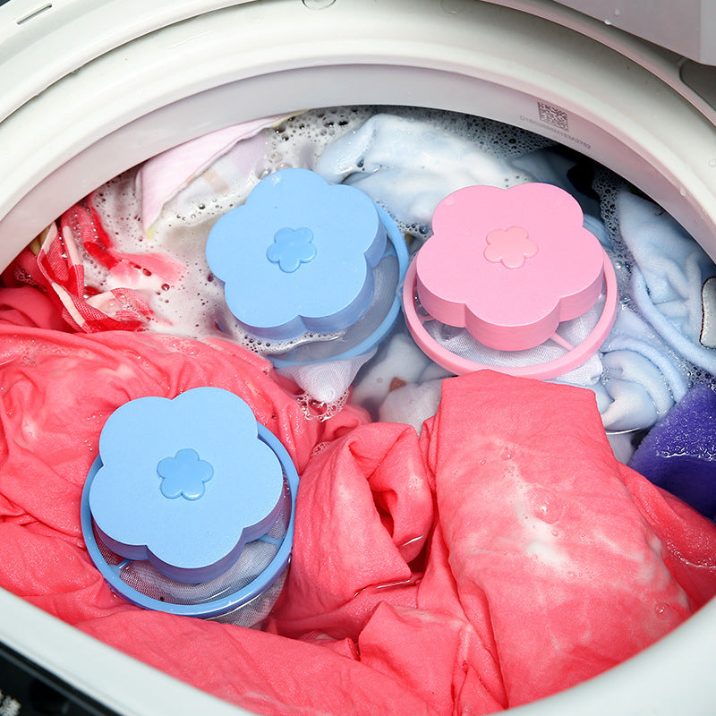 Washing Machine Float Filter Bag Creative Plum-Shaped Dandruff Net Cleaning Wash Bag Hair Remover