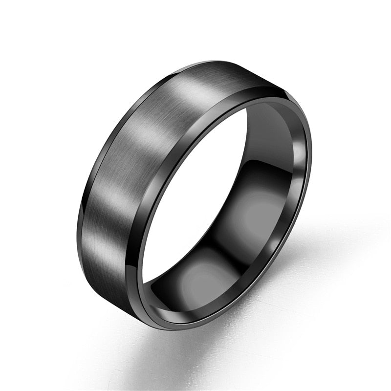 Matte Men Rings Width 8MM Stainless Steel