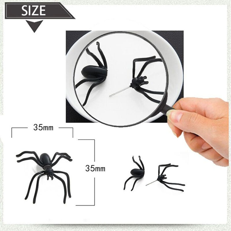 Halloween 3D Creepy Black Spider earrings